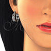 Rhodium Gold Filled Small Hoop, with Garnet and White Micro Pave, Polished, Rhodium Finish, 02.210.0289.5.20