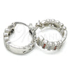 Rhodium Gold Filled Small Hoop, with Garnet and White Micro Pave, Polished, Rhodium Finish, 02.210.0289.5.20