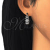 Rhodium Gold Filled Small Hoop, with Black and White Micro Pave, Polished, Rhodium Finish, 02.210.0289.6.20