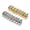 Rhodium Gold Filled Small Hoop, with Garnet and White Cubic Zirconia, Polished, Rhodium Finish, 02.210.0290.5.20