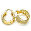 Oro Laminado Small Hoop, Gold Filled Style with White Cubic Zirconia, Polished, Golden Finish, 02.210.0291.20