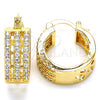 Oro Laminado Small Hoop, Gold Filled Style with White Cubic Zirconia, Polished, Golden Finish, 02.210.0291.20