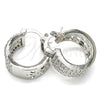 Rhodium Plated Small Hoop, with White Cubic Zirconia, Polished, Rhodium Finish, 02.210.0291.4.20