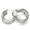 Rhodium Gold Filled Small Hoop, with White Cubic Zirconia, Polished, Rhodium Finish, 02.210.0291.4.20