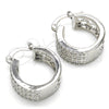 Rhodium Gold Filled Small Hoop, with White Cubic Zirconia, Polished, Rhodium Finish, 02.210.0291.4.20