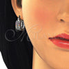 Rhodium Gold Filled Small Hoop, Greek Key Design, with Multicolor Cubic Zirconia, Polished, Rhodium Finish, 02.210.0292.7.15