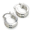 Rhodium Gold Filled Small Hoop, Greek Key Design, with Multicolor Cubic Zirconia, Polished, Rhodium Finish, 02.210.0292.7.15