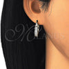 Oro Laminado Small Hoop, Gold Filled Style with White Cubic Zirconia, Polished, Golden Finish, 02.210.0294.20