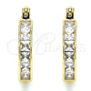 Oro Laminado Small Hoop, Gold Filled Style with White Cubic Zirconia, Polished, Golden Finish, 02.210.0294.20