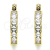 Oro Laminado Small Hoop, Gold Filled Style with White Cubic Zirconia, Polished, Golden Finish, 02.210.0294.20