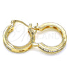 Oro Laminado Small Hoop, Gold Filled Style with White Cubic Zirconia, Polished, Golden Finish, 02.210.0294.20