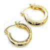 Oro Laminado Small Hoop, Gold Filled Style with Sapphire Blue and White Cubic Zirconia, Polished, Golden Finish, 02.210.0294.2.20