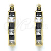 Oro Laminado Small Hoop, Gold Filled Style with Black and White Cubic Zirconia, Polished, Golden Finish, 02.210.0294.3.20