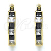 Oro Laminado Small Hoop, Gold Filled Style with Black and White Cubic Zirconia, Polished, Golden Finish, 02.210.0294.3.20