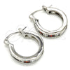 Rhodium Plated Small Hoop, with Garnet and White Cubic Zirconia, Polished, Rhodium Finish, 02.210.0294.6.20