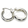 Rhodium Gold Filled Small Hoop, with Sapphire Blue and White Cubic Zirconia, Polished, Rhodium Finish, 02.210.0294.7.20