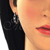 Rhodium Gold Filled Small Hoop, with Black and White Cubic Zirconia, Polished, Rhodium Finish, 02.210.0294.8.20
