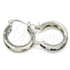 Rhodium Gold Filled Small Hoop, with Black and White Cubic Zirconia, Polished, Rhodium Finish, 02.210.0294.8.20