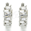 Rhodium Plated Small Hoop, with White Cubic Zirconia, Polished, Rhodium Finish, 02.210.0295.6.15