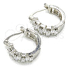 Rhodium Plated Small Hoop, with White Cubic Zirconia, Polished, Rhodium Finish, 02.210.0295.6.15