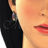 Rhodium Gold Filled Small Hoop, Baguette Design, with Multicolor Cubic Zirconia, Polished, Rhodium Finish, 02.210.0295.9.15
