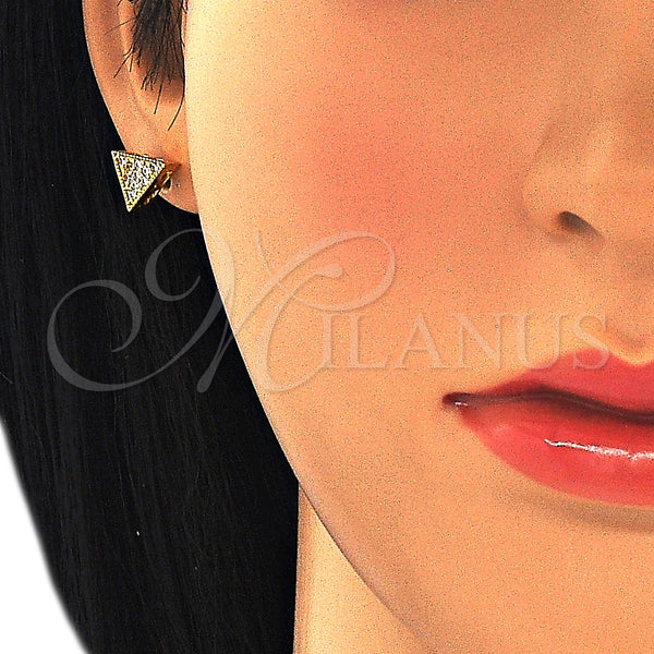 Gold Filled Ring — Stud Earring with White Cubic Zirconia Polished 02. — alternate product view — SKU 127399 | Oro Laminado anillo — Stud Earring with blanco Cubic Zirconia pulido 02. — SKU 127399