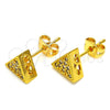 Oro Laminado Stud Earring, Gold Filled Style with White Cubic Zirconia, Polished, Golden Finish, 02.342.0002 for wholesale, additional product view 6