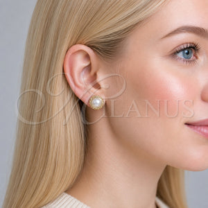 Gold Filled Ring — Stud Earring with Ivory Pearl Polished 02. — main product view — SKU 127402 | Oro Laminado anillo — Stud Earring with Ivory Pearl pulido 02. — SKU 127402