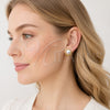 Oro Laminado Stud Earring, Gold Filled Style Ball Design, with Ivory Pearl, Polished, Golden Finish, 02.342.0006