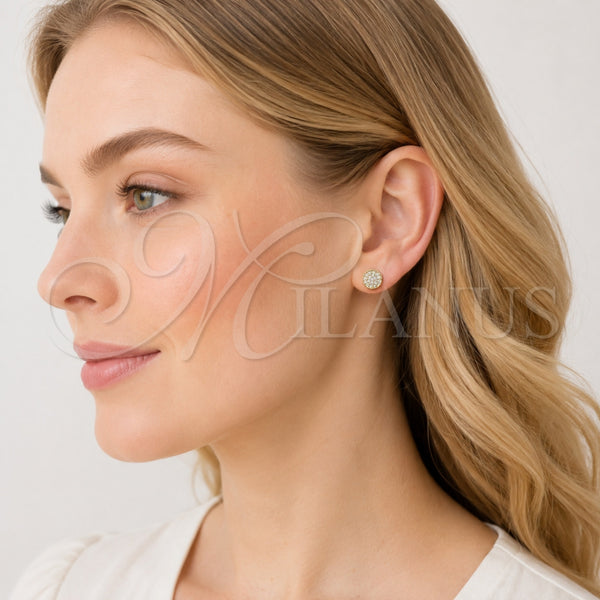 Gold Filled Ring — Stud Earring with White Cubic Zirconia Polished 02. — alternate product view — SKU 127410 | Oro Laminado anillo — Stud Earring with blanco Cubic Zirconia pulido 02. — SKU 127410