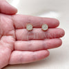 Oro Laminado Stud Earring, Gold Filled Style with White Cubic Zirconia, Polished, Golden Finish, 02.342.0013