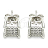 Rhodium Gold Filled Stud Earring, with White Cubic Zirconia, Polished, Rhodium Finish, 02.344.0010