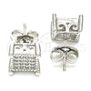 Rhodium Gold Filled Stud Earring, with White Cubic Zirconia, Polished, Rhodium Finish, 02.344.0010