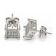 White Gold Filled Stud Earring, with White Cubic Zirconia, Polished, Rhodium Finish, 02.344.0010