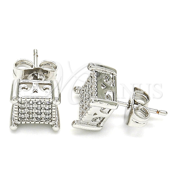 White Gold Filled Ring — Stud Earring with White Cubic Zirconia Polished 02. — main product view — SKU 127432 | Oro Laminado Blanco anillo — Stud Earring with blanco Cubic Zirconia pulido 02. — SKU 127432