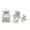 Rhodium Gold Filled Stud Earring, with White Cubic Zirconia, Polished, Rhodium Finish, 02.344.0010