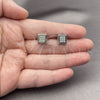 White Gold Filled Stud Earring, with White Cubic Zirconia, Polished, Rhodium Finish, 02.344.0011