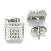 White Gold Filled Stud Earring, with White Cubic Zirconia, Polished, Rhodium Finish, 02.344.0011