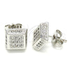 White Gold Filled Stud Earring, with White Cubic Zirconia, Polished, Rhodium Finish, 02.344.0011