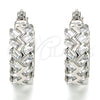 Rhodium Plated Small Hoop, with White Cubic Zirconia, Polished, Rhodium Finish, 02.210.0296.5.15