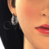 Rhodium Gold Filled Small Hoop, Baguette Design, with Garnet and White Cubic Zirconia, Polished, Rhodium Finish, 02.210.0296.6.15