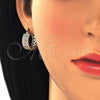Oro Laminado Small Hoop, Gold Filled Style Heart Design, with White Cubic Zirconia, Polished, Golden Finish, 02.210.0297.20