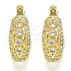 Oro Laminado Small Hoop, Gold Filled Style with White Cubic Zirconia, Polished, Golden Finish, 02.210.0298.15