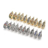 Oro Laminado Small Hoop, Gold Filled Style with Sapphire Blue and White Cubic Zirconia, Polished, Golden Finish, 02.210.0298.2.15