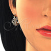 Oro Laminado Small Hoop, Gold Filled Style with Black and White Cubic Zirconia, Polished, Golden Finish, 02.210.0298.3.15