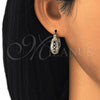 Oro Laminado Small Hoop, Gold Filled Style with Black and White Cubic Zirconia, Polished, Golden Finish, 02.210.0298.3.15