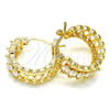 Oro Laminado Small Hoop, Gold Filled Style with White Cubic Zirconia, Polished, Golden Finish, 02.210.0299.20