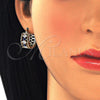 Oro Laminado Small Hoop, Gold Filled Style with Sapphire Blue and White Cubic Zirconia, Polished, Golden Finish, 02.210.0299.2.20