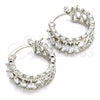 Rhodium Plated Small Hoop, with White Cubic Zirconia, Polished, Rhodium Finish, 02.210.0299.5.20