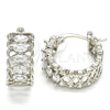 Rhodium Plated Small Hoop, with White Cubic Zirconia, Polished, Rhodium Finish, 02.210.0299.5.20